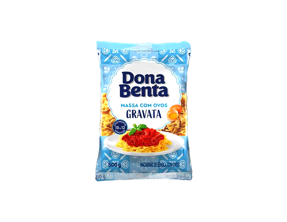 MACARRÃO GRAVATA COM OVOS DONA BENTA 500 G (CX 24 PCT)